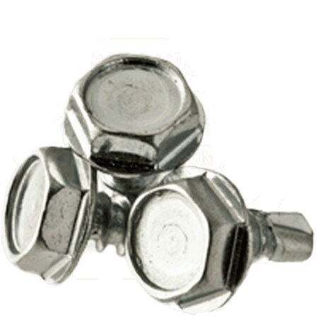 Newport Fasteners Self-Drilling Screw, #6 x 1 in, Zinc Plated Steel Flange Hex Head External Hex Drive, 50 PK 231076-50